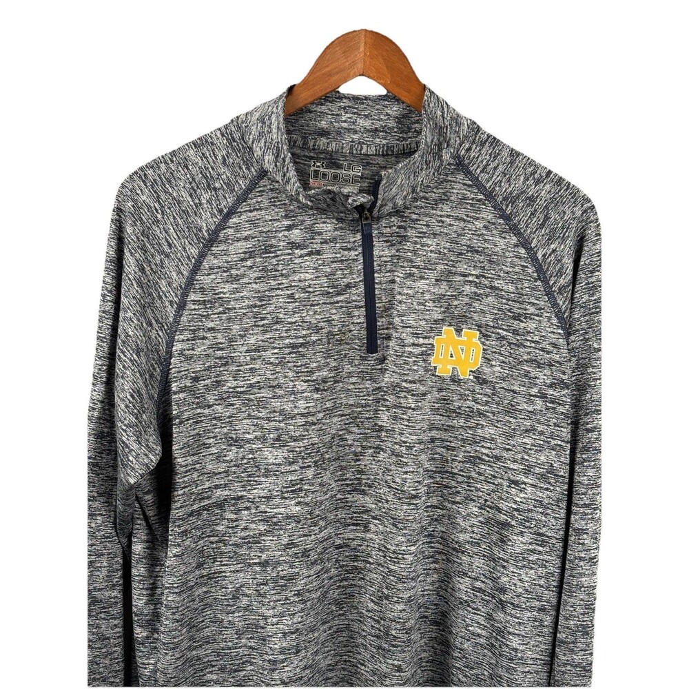 Under Armour Notre Dame 1/4 Zip Pullover Jacket Men’s Large Loose Gray/Black